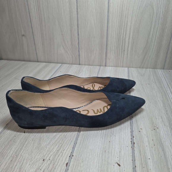 Sam Edelman Blue Suede Leather Ballet Flats Pointed Toe Size 9.5 Professional - Picture 1 of 8